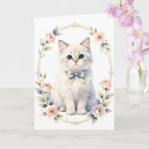 carte de vœux de chaton mignon