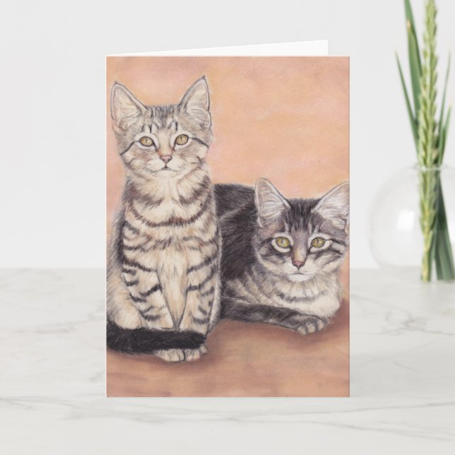 Carte de voeux de chatons de grange par Charlotte (Devant)