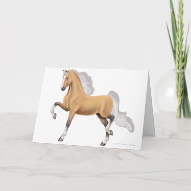 Carte de voeux de cheval de Saddlebred de palomino (Devant)