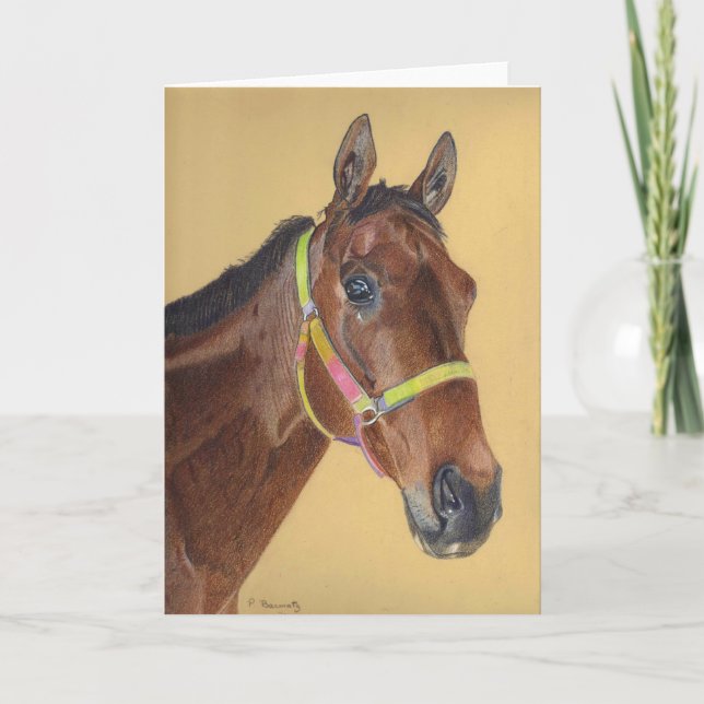 Carte de voeux de cheval Thoroughbred (Devant)