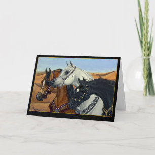 Carte de voeux de chevaux des Rois Arabian de