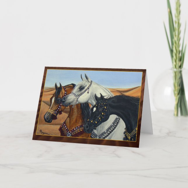 Carte de voeux de chevaux des Rois Arabian de (Devant)