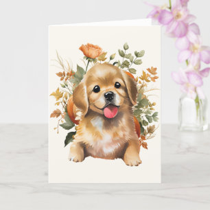 Carte de voeux de chien, carte postale de chiot mi