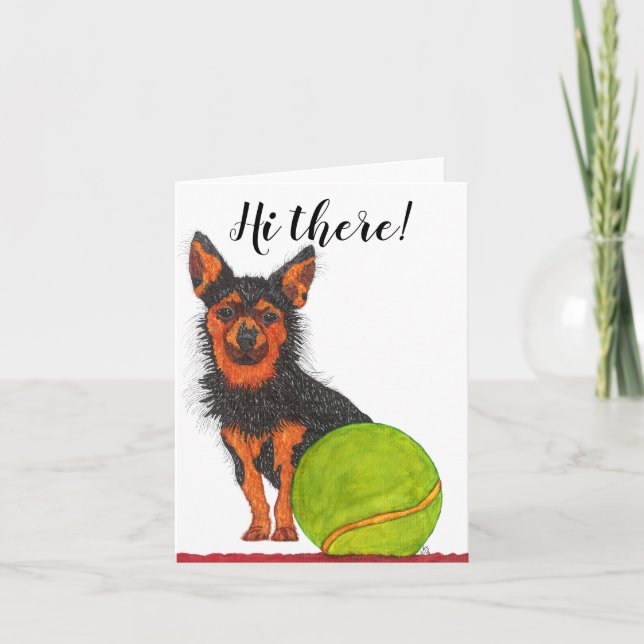 Carte de voeux de chien chorkie mignonne et adorab (Devant)