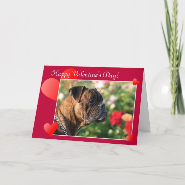 Carte de voeux de chien de boxeur de heureuse (Devant)