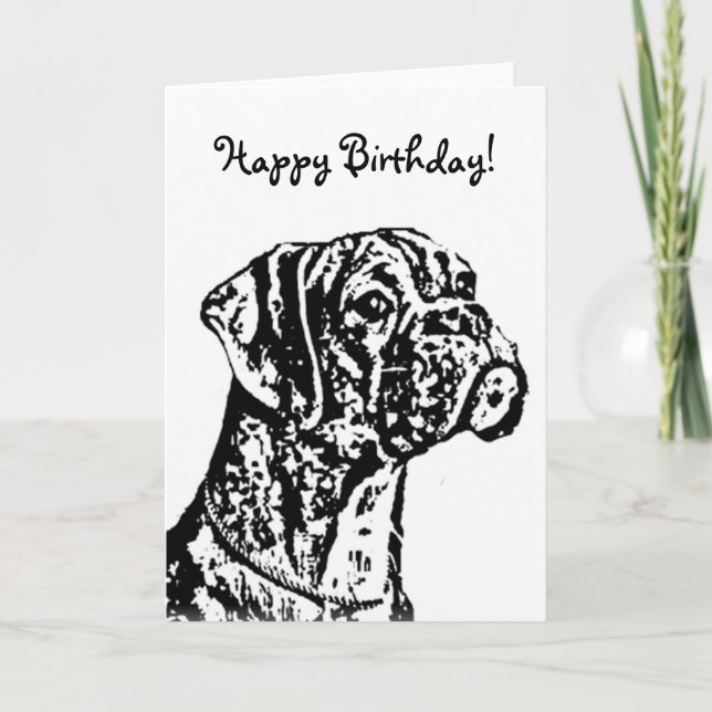 Carte de voeux de chien de boxeur de joyeux (Devant)