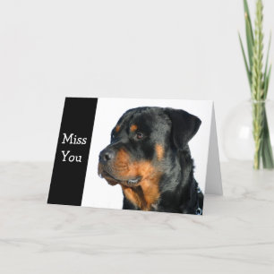 Carte de voeux de chien Miss You Rottweiler - Vers