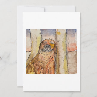 Carte de vœux de chien se prélassant au soleil
