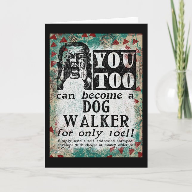 Carte de voeux de chien Walker - Funky Vintage Ret (Devant)