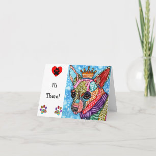 Carte de voeux de Chihuahua Pop Art Cute et coloré