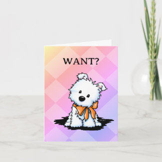 Carte de vœux de chiot Westie KiniArt