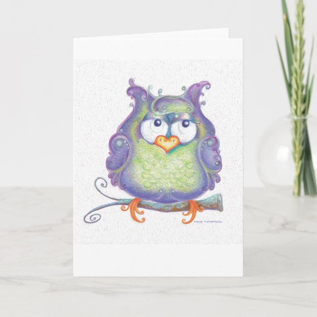 Carte de voeux de Chouette pourpre (Devant)