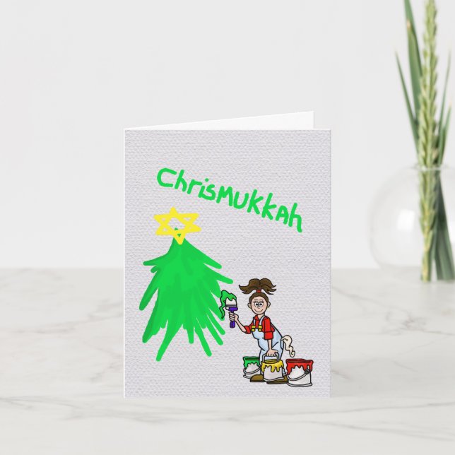 Carte de vœux de Chrismukkah pour peintre (Devant)