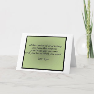 Carte de voeux de citation de Tzu du Laotien