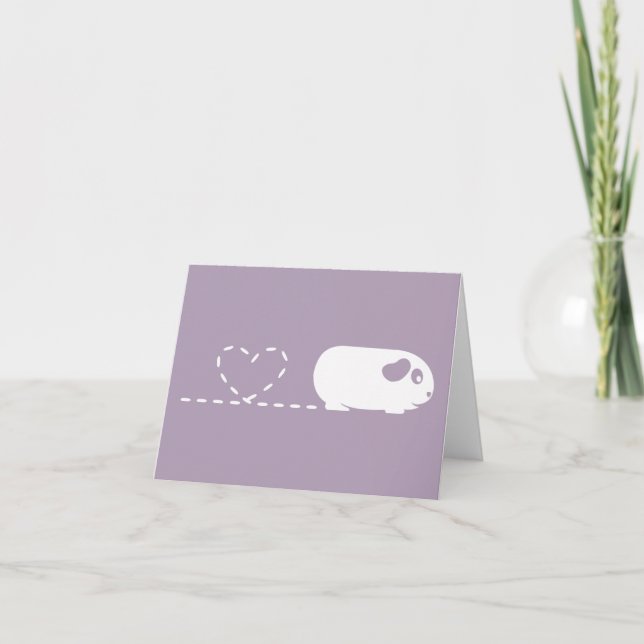 Carte de voeux de cobaye de coeur de Pooping (Devant)