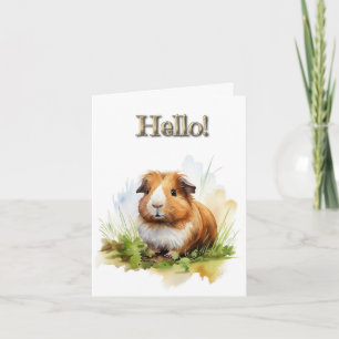 Carte de voeux de cochon de Guinée mignonne et col