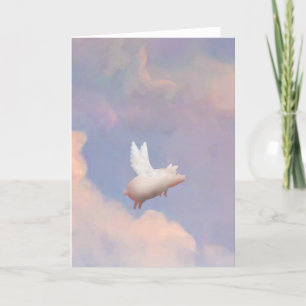 carte de voeux de cochon volant