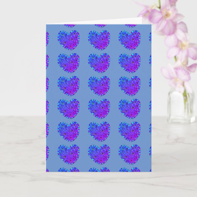 Carte de voeux de coeur violet (Orchidée)
