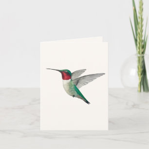 Carte de voeux de colibri à gorge rubis