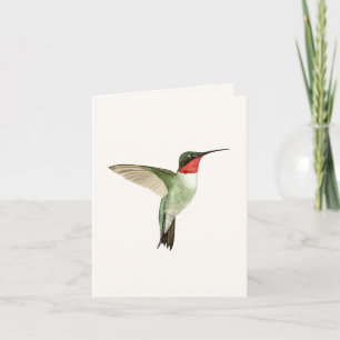 Carte de voeux de colibri à gorge rubis