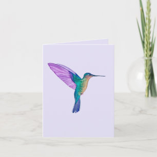 Carte de voeux de colibri brillant à la poitrine b