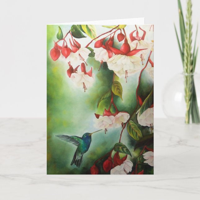Carte de voeux de colibri d'en Pointe (Devant)