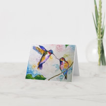 Carte de voeux de colibri vierge