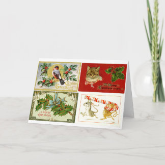 Carte de voeux de collage de Noël de bibliothèque