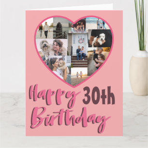 Carte de voeux de collage photo d'anniversaire 30 