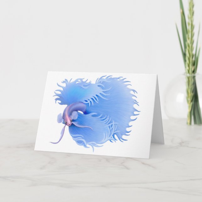 Carte de voeux de combat siamoise de poissons (Devant)
