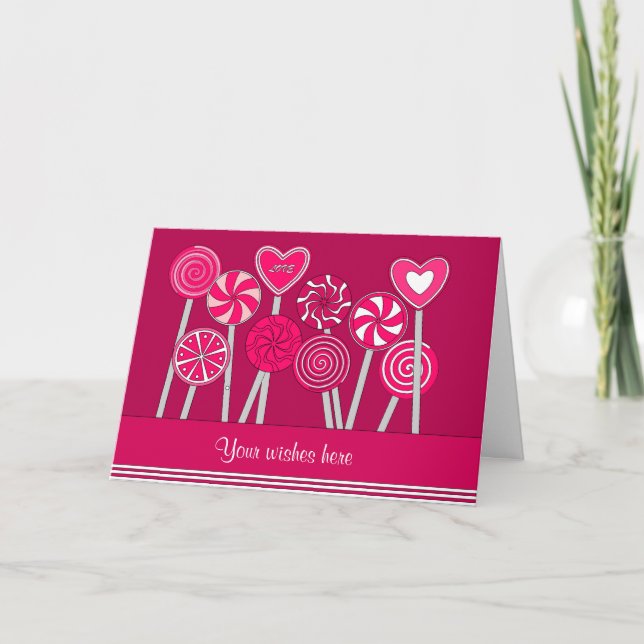 Carte de voeux de conception de lucettes de coeur (Devant)