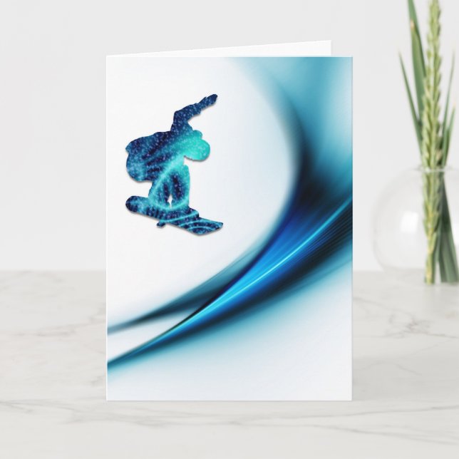 Carte de voeux de conception de surf des neiges (Devant)