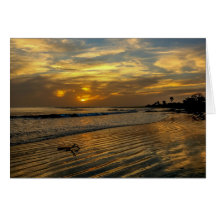Carte de voeux de coucher du soleil de la Gambie