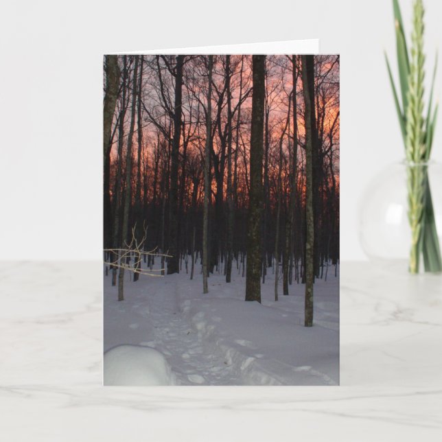 Carte de voeux de coucher du soleil d'hiver (Devant)