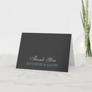 Carte de vœux de couleur gris bleu Merci