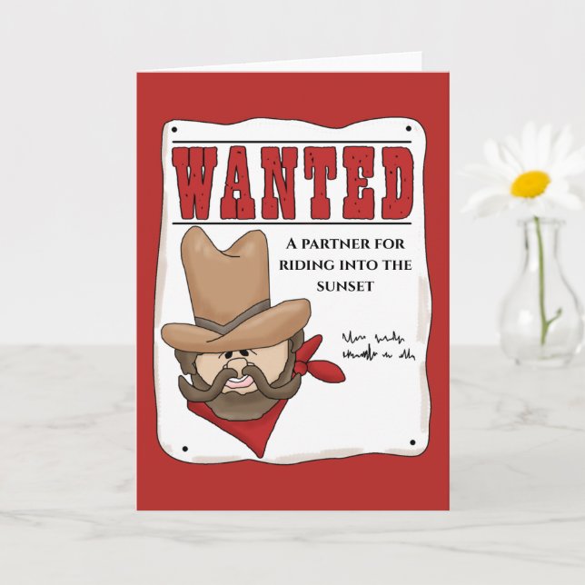 Carte de voeux de Cowboy de l'affiche Recherchée (Petite plante)