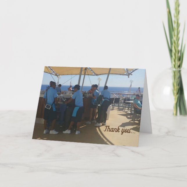 Carte de voeux de croisière - Merci (pliage) (Devant)
