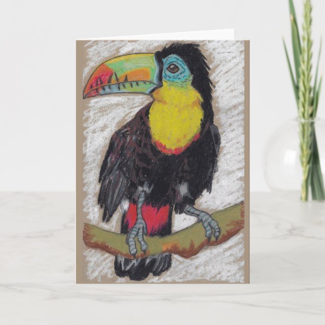 Carte de voeux de croquis de toucan par Nicole (Devant)