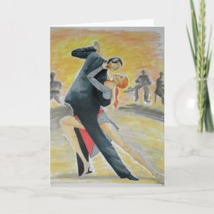 Carte de voeux de danseurs de tango -- Art
