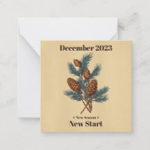 Carte de vœux de décembre avec branches de sapin e