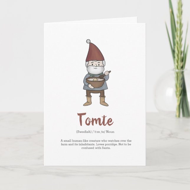 Carte de vœux de définition de gnome Tomte suédois (Devant)