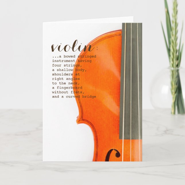 Carte de voeux de définition de violon (Devant)