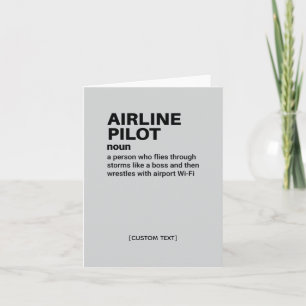 Carte de voeux de définition du pilote de ligne