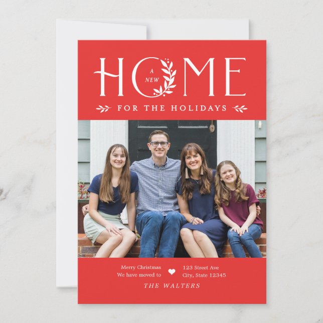 Carte de vœux de déménagement pour les fêtes de No (Devant)