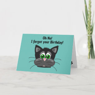 Carte de voeux de design de chat inquiété