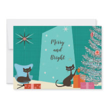 Carte de vœux de design de milieu de siècle