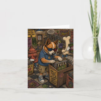 Carte de vœux de dessin animé rétro