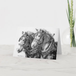 Carte de voeux de dessin de cheval