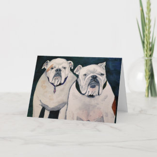 Carte de voeux de deux bouledogues