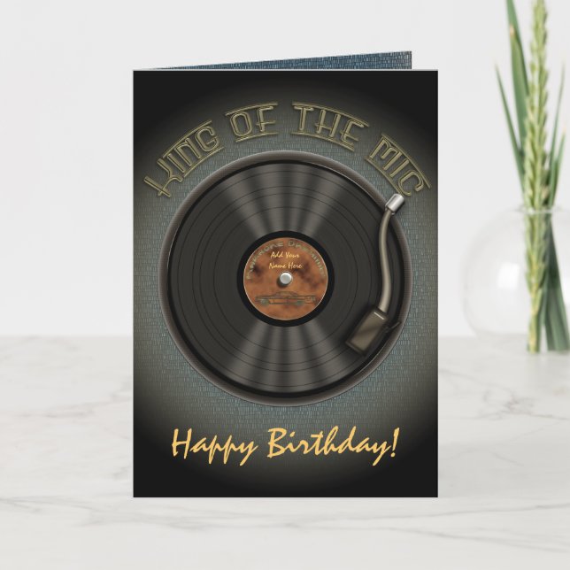 Carte de voeux de disque vinyle de LP de karaoke (Devant)